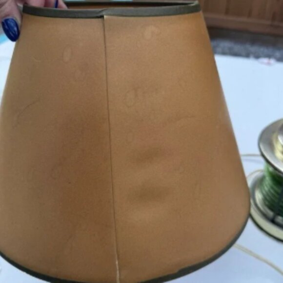 VTG Underwriters Laboratories 70s Nautical Brass And Glass Lamp Green Boat Shade - Picture 5 of 12